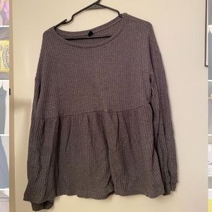 Grey long sleeve maternity blouse